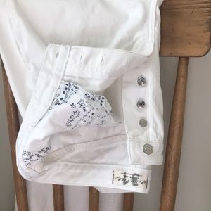 Free People High Rise Straight Flare White Jeans
